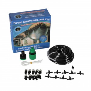 Set sistema de riego 10 metros con tubo de plastico y accesorios. por mayor