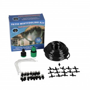 Set sistema de riego de 15 metros con tubo PVC y accesorios por mayor